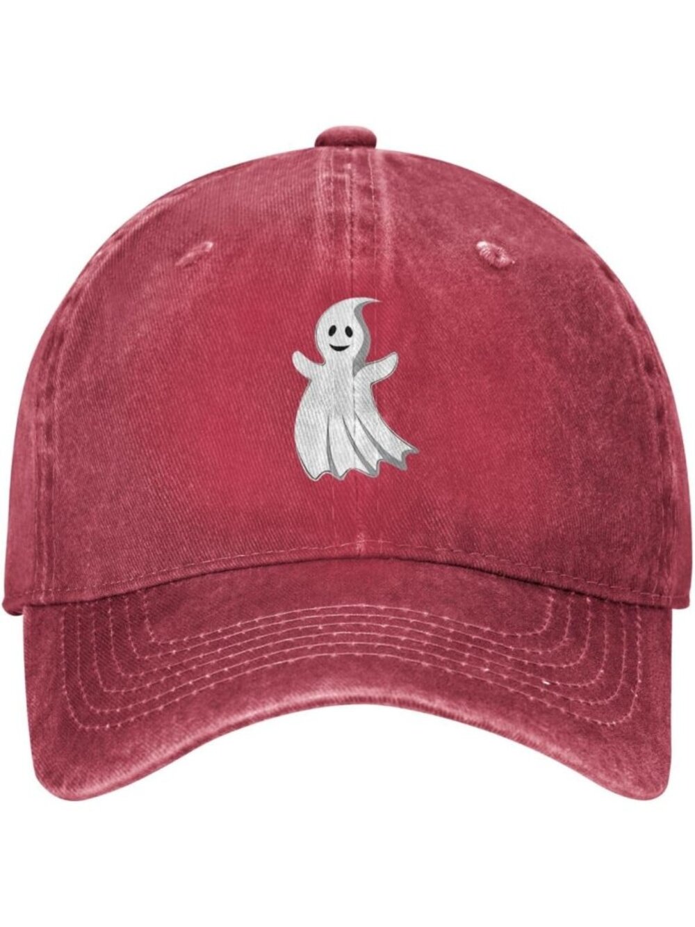 Unisax Ghost Red Funny Adjustable Washed Denim Casual Halloween Baseball Cap